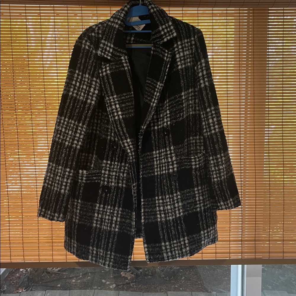 Black and White Patterned Coat